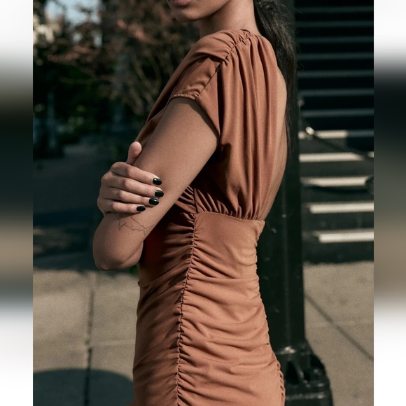 ZARA DRAPED CUT OUT DRESS SIZE S - Picture 4 of 9